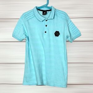 Philipp Plein Boy’s Cotton Blue Polo Shirt Short Sleeve Logo size 12 (152 cm)